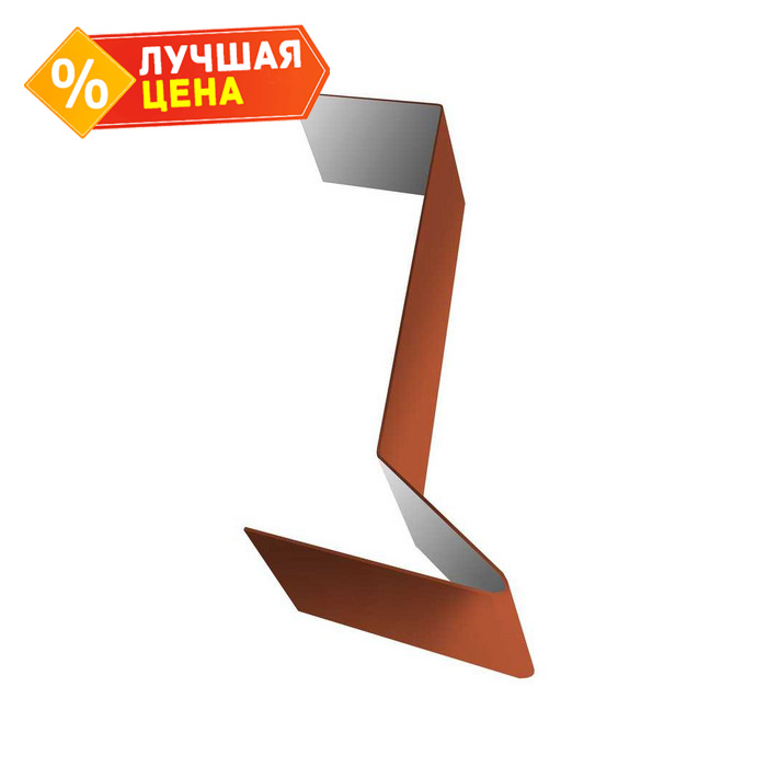Планка примыкания для мягкой кровли 0,5 Velur RAL 8004 терракота