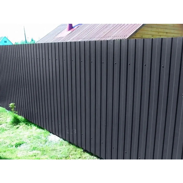 Профлист Grand Line С10В GreenCoat Pural BT, matt 0.5 мм RR 23 Темно-Серый - фото №2